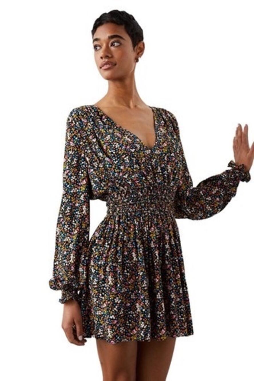 Rails NWOT Delaney Dark Ditsy Floral SZ M Mini Dress Fairycore Cottagecore